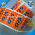 Orange color serial number custom print warranty void stickers